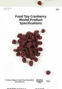 Detailed top view of realistic PVC cranberry model for miniature food decoration