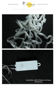 Detail view of the 9-mode LED light controller with hanging hook for festive decoration