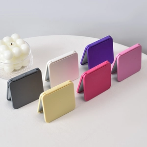 Mini folding portable makeup mirror set in multiple colors for students and travel