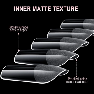 Clear coffin nail tips with inner matte texture and glossy surface for better adhesion