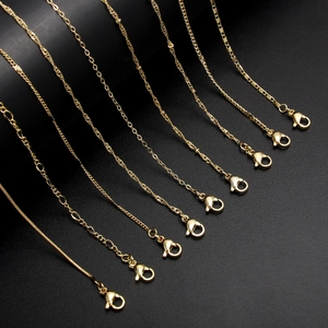 Minimalist Gold Plated Stainless Steel Chain Necklace For Women Elegant O-Chain Figaro Water Wave Twist Jewelry