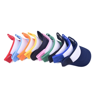 Multi-color outdoor sun visor hats in 8 colors with mesh sides and white front panels