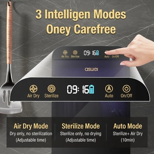Stérilisateur de baguettes mural intelligent avec écran LED pour séchage et désinfection UV