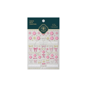 Japanese 3D bow nail art stickers with matte adhesive and decorative bronzing design