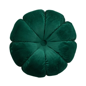 Modern emerald velvet pumpkin seat cushion with octagonal design for home and office decor
