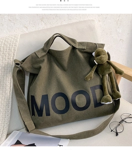 Τσάντα ώμου από καμβά μεγάλη χωρητικότητα casual πράσινη τσάντα για γυναίκες καθημερινή