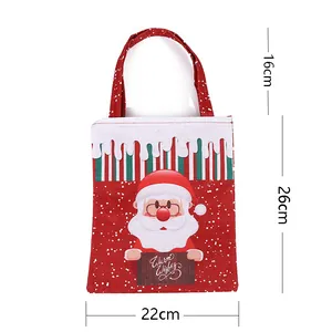 Detailed dimension guide showing 26cm height and 22cm width of the Christmas gift bag
