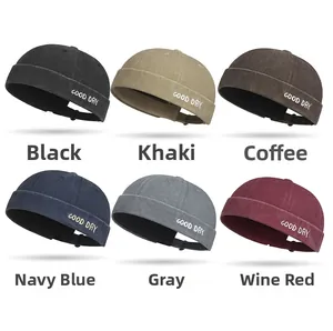 Multi-color vintage washed cotton docker hats with GOOD DAY embroidery detail
