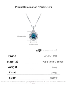 Detail specifications of 1 carat moissanite pendant necklace in 925 sterling silver