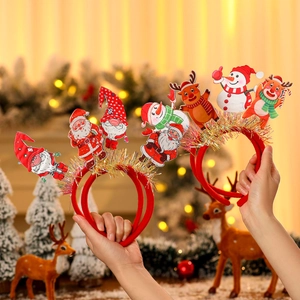 Serre-Tête De Noël Avec Père Noël Bonhomme De Neige Renne Tinsel Velours Accessoires Cheveux Fête Décor Adultes Enfants