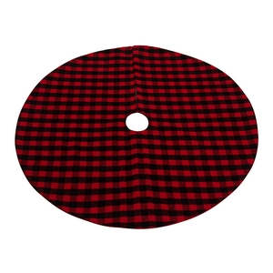 Classic red and black plaid Christmas tree skirt 120cm for holiday home floor decoration