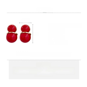 Fiche technique des boucles d'oreilles perles rouges en cuivre et tiges en argent