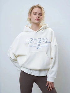 Sweat à Capuche Oversize Femme Pur Coton Manches Longues Imprimé Lettres Style Boyfriend Sweatshirt Décontracté