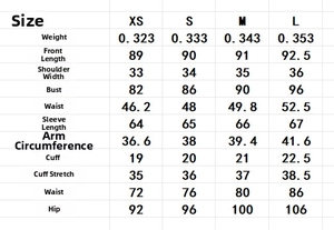 Detailed size chart for satin V-neck dress including bust, waist, and length measurements
