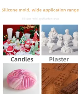 Dettagli dello stampo in silicone per candele natalizie, busti in gesso e torte alla mousse