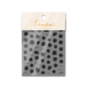 Self-adhesive 5D embossed nail art stickers with black translucent rose flower patterns