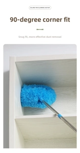 Microfiber ceiling fan duster head with 90-degree bendable design for corner cleaning
