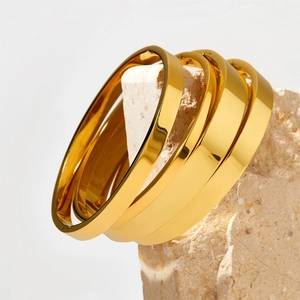 Minimalist Bangle Bracelet Stainless Steel Polished Gold Silver Plated Hinge Closure Fashion Jewelry For Women
