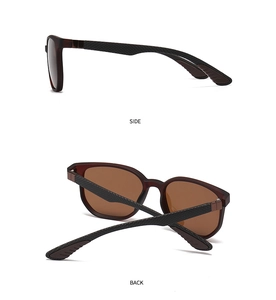 Detail view of tortoiseshell sunglasses featuring carbon fiber textured temples and side view