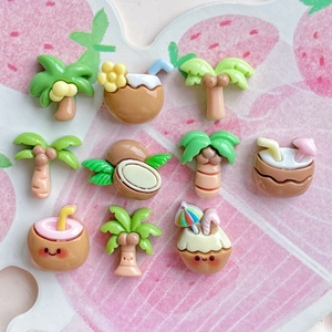Mini breloques palmier en résine pour accessoires cheveux et coques de téléphone