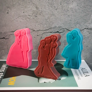 Siliconen mallen met koppel-silhouet voor DIY romantische geurkaarsen en hars ambachten
