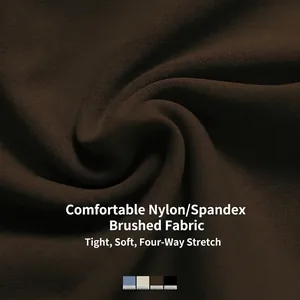 Deep brown 4-way stretch brushed fabric for high-intensity yoga jumpsuits with soft texture