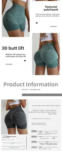 Guide des tailles et détails du tissu pour short de sport push-up à taille haute