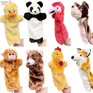Lot de 8 marionnettes à main en peluche avec canard, panda et renard pour le storytelling