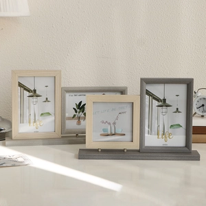 Nordic minimalist 4x6 combined wooden photo frames set with base for wall and desktop
