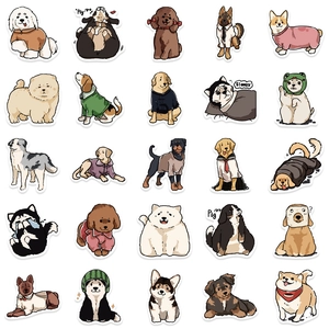 50 süße handgezeichnete Hundeaufkleber für Scrapbooking und Laptop-Dekorationen