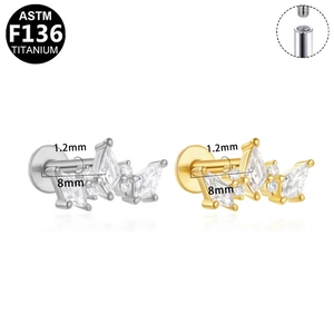 Detailed specs of G23 titanium butterfly piercing stud with 1.2mm gauge and screw thread