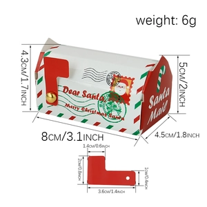 Christmas mailbox gift box with Santa Mail design and product size dimensions