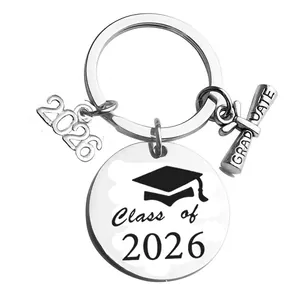 Detail of Class of 2026 graduation keychain with diploma and mortarboard charms
