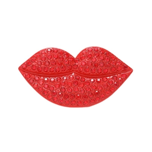 DIY sparkling red lip charm with red rhinestones for shoes and phone case decoration