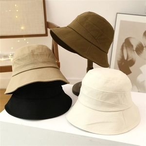 Bucket Hat Women Waffle Texture Polyester Sunshade Autumn Casual Chic Fisherman Cap For Travel Outdoor Minimalist