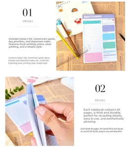Macro detail of macaron-colored daily planner with goal zones and 60 thick paper pages