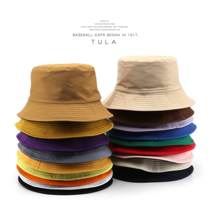 Reversible Cotton Bucket Hat Solid Color Double Sided Sun Protection Outdoor Summer Fisherman Cap Unisex
