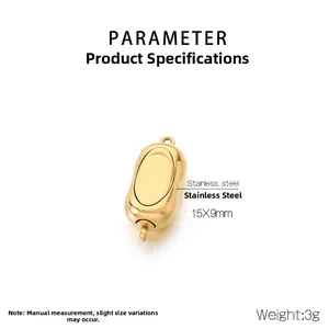 Makroaufnahme der goldenen Edelstahlschließe 15x9mm für die DIY-Schmuckherstellung