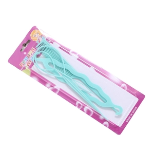 Blue kids hair styling tool kit with comb and hair braider in cartoon packaging