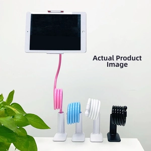 Universal tablet and phone holders in four colors with flexible gooseneck arms