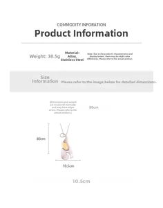 Detailed size specifications for the elephant pendant necklace with 80cm chain length