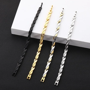 Titanium steel dragon pattern bracelets in black gold silver finishes for men and women