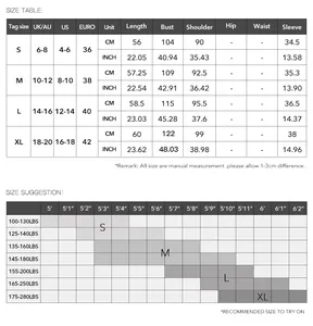 Tableau des tailles détaillé pour pull évidé décontracté avec mesures US et EU
