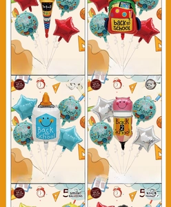 Back to School aluminum foil balloon set for party decoration and school opening supplies