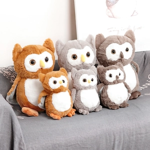 Cute Owl Plush Toy Soft Rabbit Fur Soothing Animal Pillow Home Decor Stuffed Doll For Children Birthday Gift