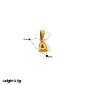 18k gold-plated chubby bubble letter A pendant made of stainless steel for DIY jewelry