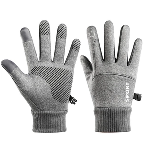 Men Winter Thermal Cycling Gloves Waterproof Windproof Touchscreen Fleece Lined Non-slip Outdoor Sport Running Driving Gloves