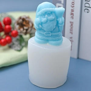 DIY Santa Claus silicone mold for baking and candles with detailed festive sculpture