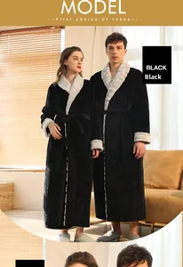 Close-up of plush flannel robe with contrast trim and tied belt for winter comfort