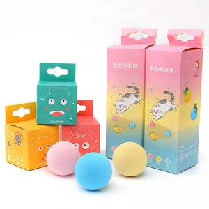 Smart interactive gravity chirping ball for cats in pink blue and yellow colors